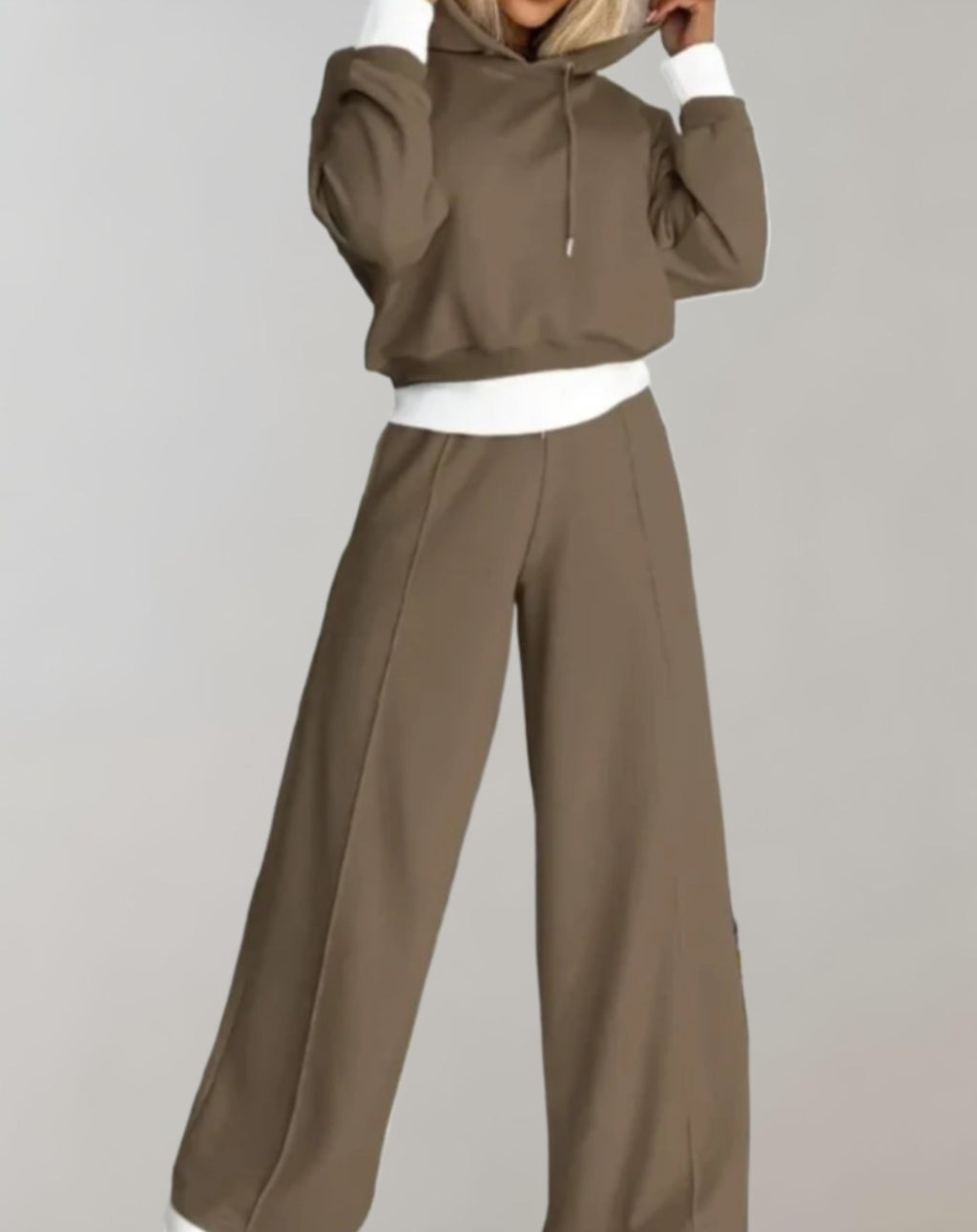 Women's Casual Wide Leg Lounge Set – Soft Cotton Blend Relaxed Fit Hoodie and Pants for Everyday Comfort